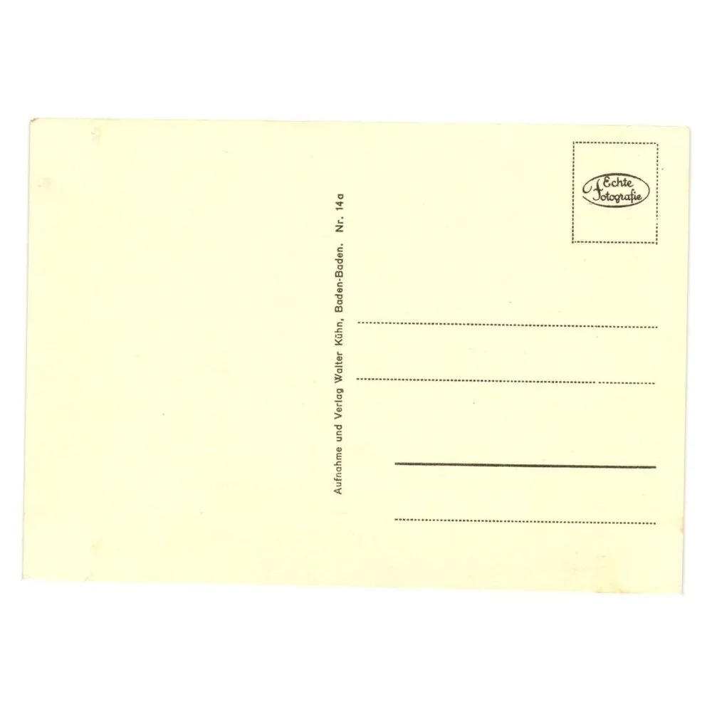 Vintage German Postcard Baden Lichtentaler Allee Fountain Sepia Photo Park